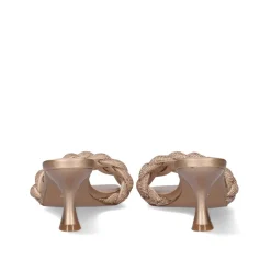 Sandalia De Salto Baixo Jennifer-040 Ouro Rosa