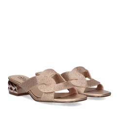 Sandalia De Salto Baixo Katy-232 Champanhe