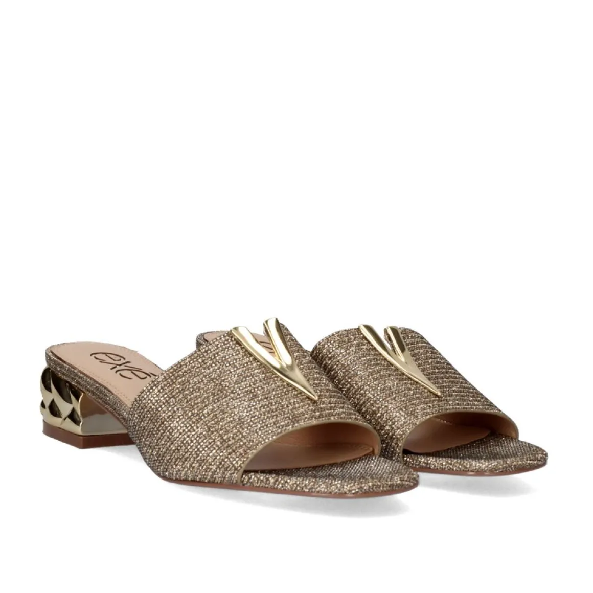 Sandalia De Salto Baixo Katy-811 Rosa - Silver