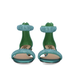 Sandalia De Salto Baixo Katy-507 Strass Verde