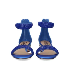 Sandalia De Salto Baixo Katy-507 Strass Azul