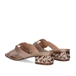 Sandalia De Salto Baixo Katy-232 Champanhe