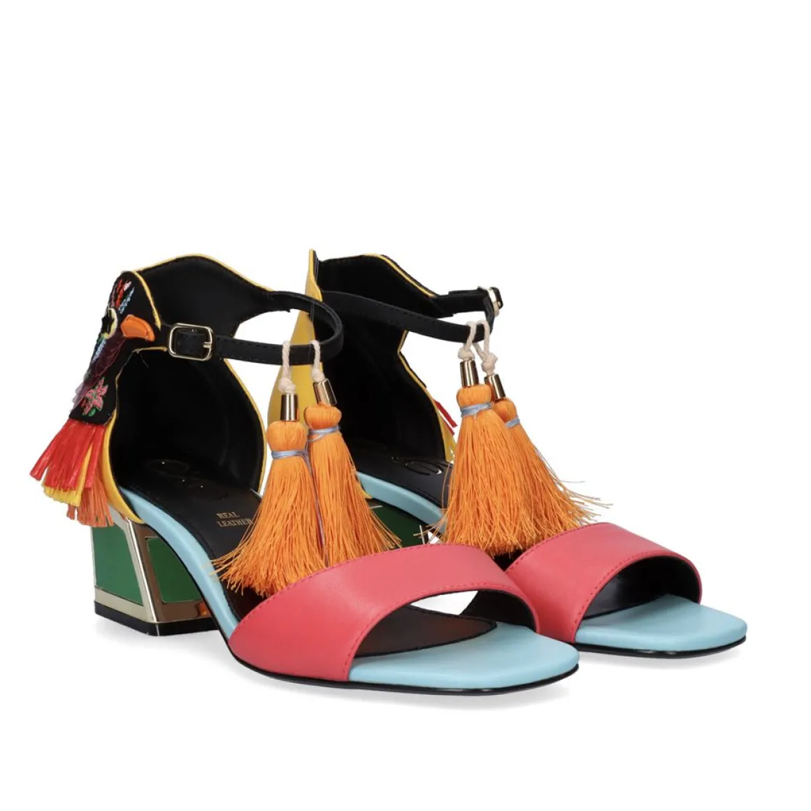 Sandalia De Salto Baixo Luisa-277 Amarelo