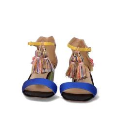 Sandalia De Salto Baixo Luisa-310 Azul