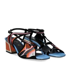 Sandalia De Salto Baixo Luisa-335 Preto