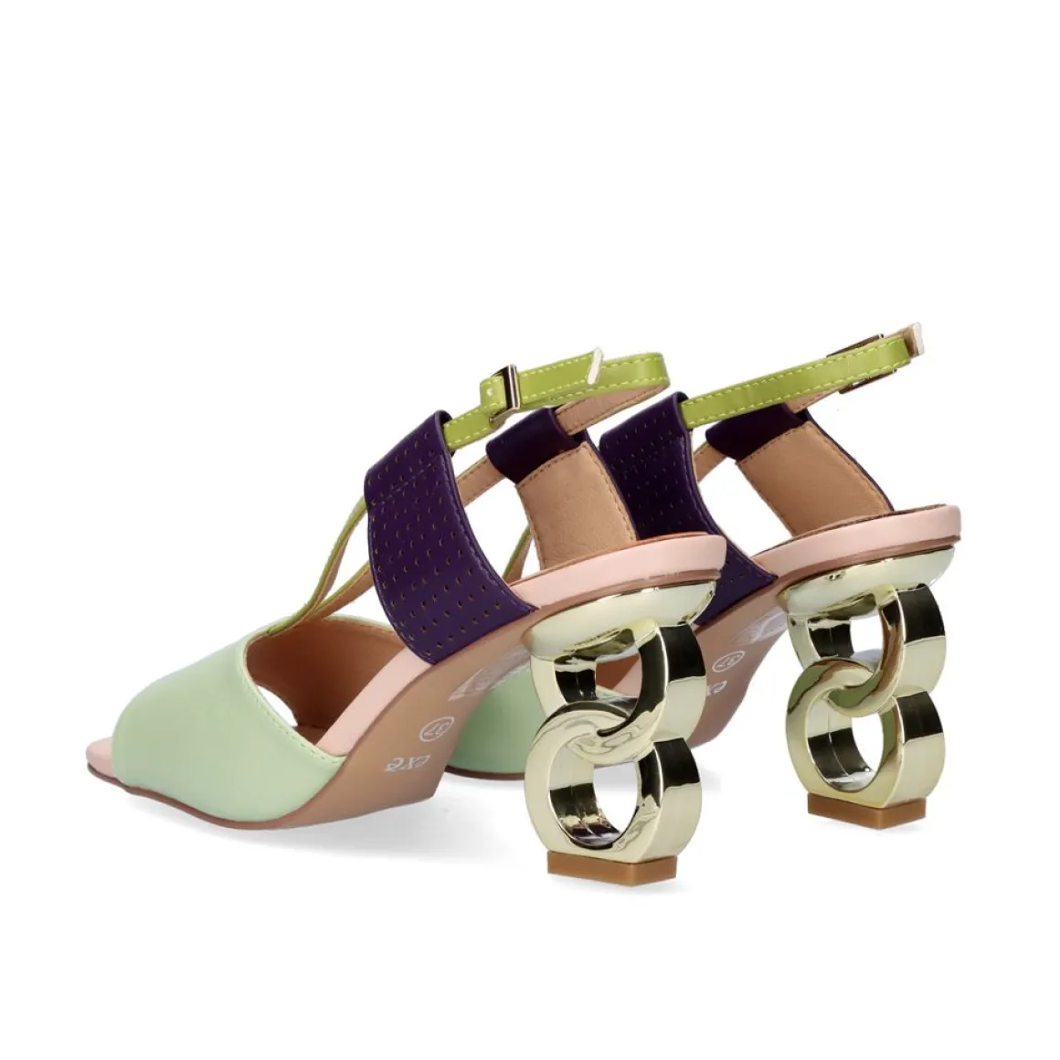 Sandalia De Salto Baixo Lilian-164 Verde