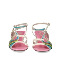 Sandalia De Salto Baixo Luisa-335 Gelo