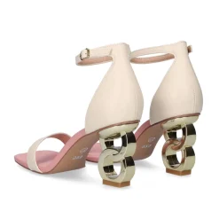 Sandalia De Salto Baixo Lilian-055 Ice