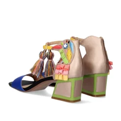 Sandalia De Salto Baixo Luisa-310 Azul