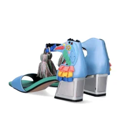 Sandalia De Salto Baixo Luisa-310 Aqua