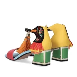 Sandalia De Salto Baixo Luisa-277 Amarelo