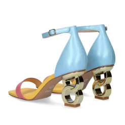 Sandalia De Salto Baixo Lilian-055 Aqua