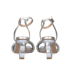 Sandalia De Salto Baixo Lilian-180 Prata