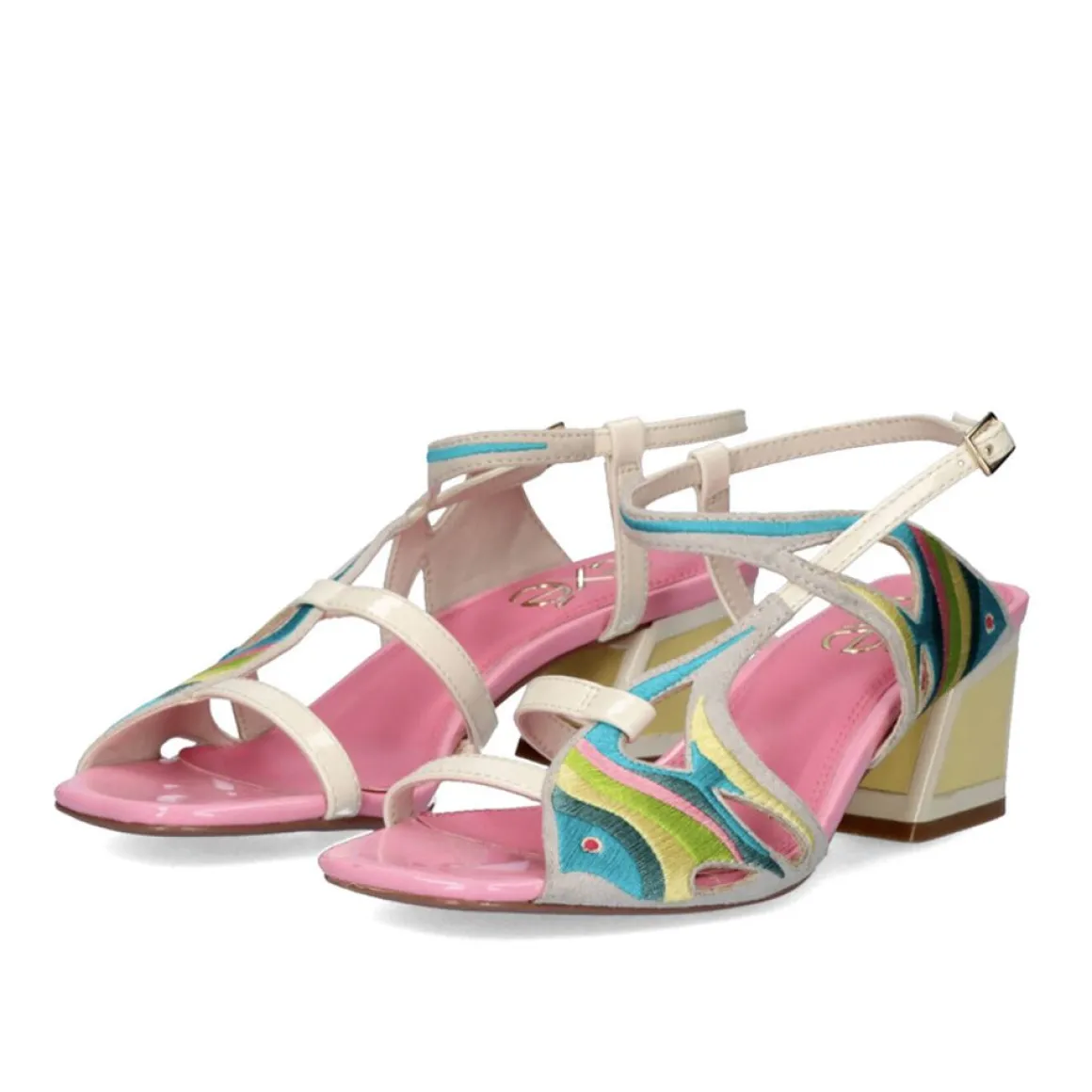 Sandalia De Salto Baixo Luisa-335 Gelo