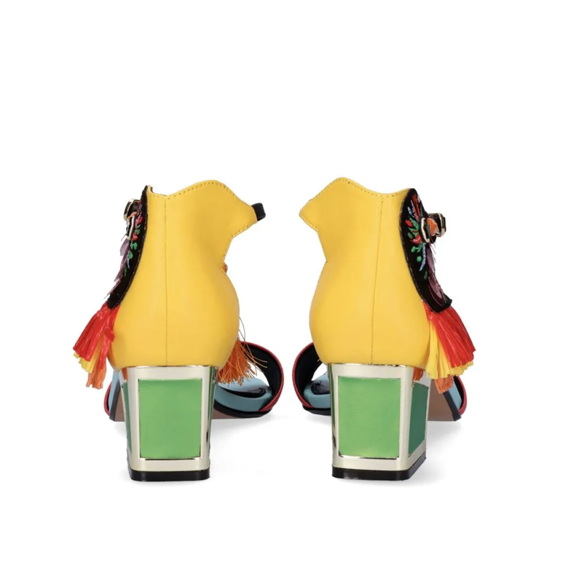 Sandalia De Salto Baixo Luisa-277 Amarelo