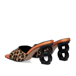 Sandalia De Salto Baixo Lilian-160 Leopardo