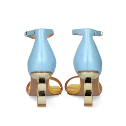 Sandalia De Salto Baixo Lilian-055 Aqua