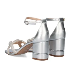 Sandalia De Salto Baixo Penny-247 Prateado
