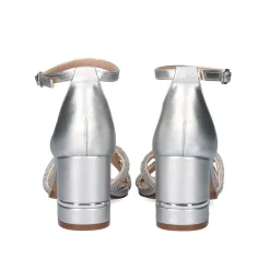 Sandalia De Salto Baixo Penny-247 Prateado