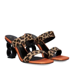 Sandalia De Salto Baixo 23V Lilian-162 Leopard