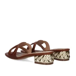 Sandalia De Salto Baixo 23V Katy-807 Tan