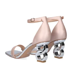 Sandalia De Salto Baixo 23V Lilian-055 Prata