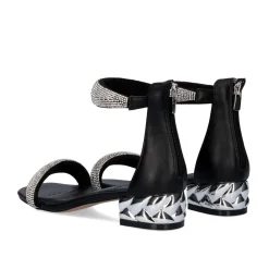 Sandalia De Salto Exe Katy-507 Strass Preto