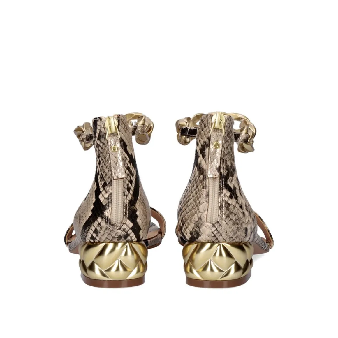 Sandalia De Salto Exe Katy-386 Cobra Beige