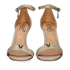 Sandalia De Salto Medio Nicole-311 Ouro