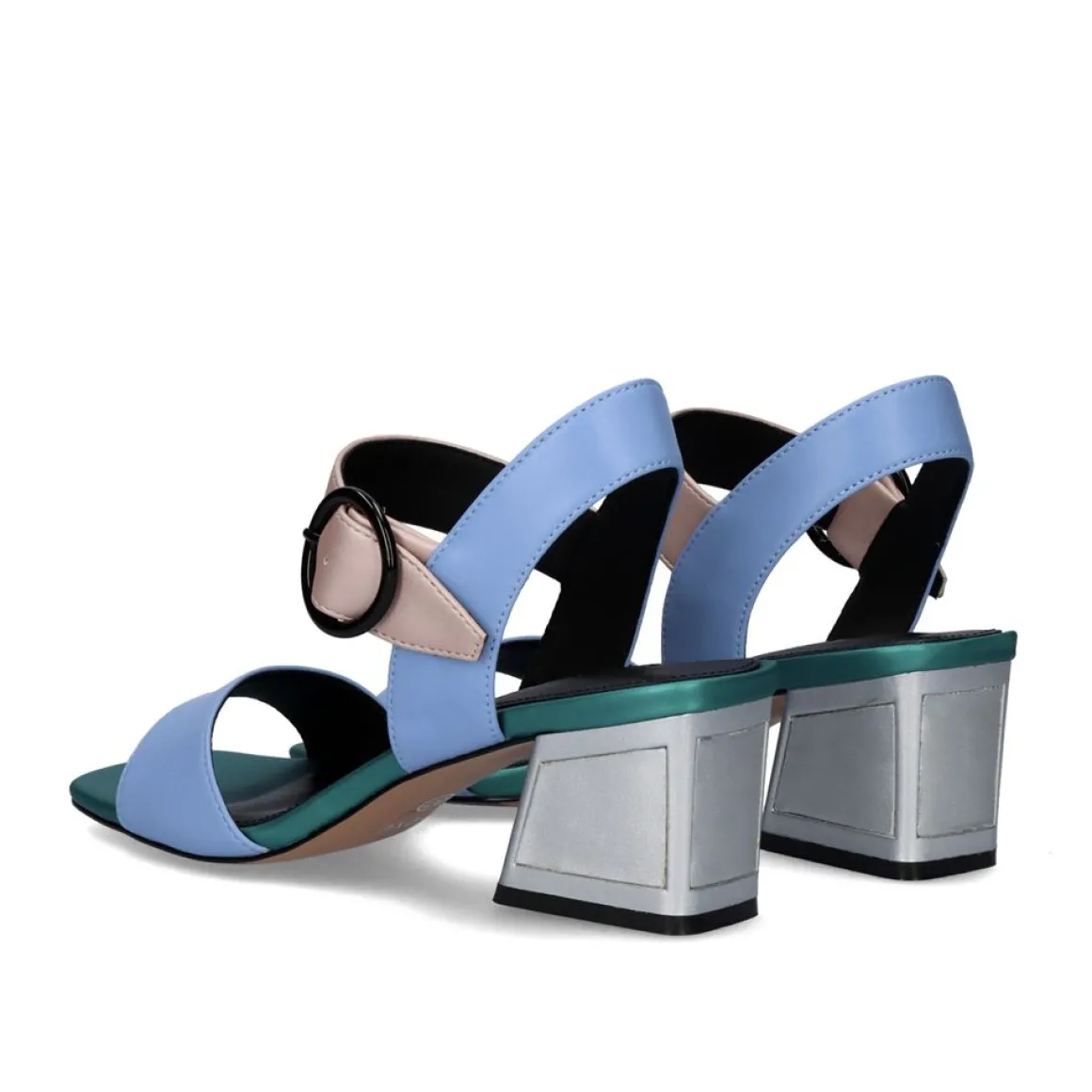 Sandalia De Salto Quadrado Luisa-515 Aqua