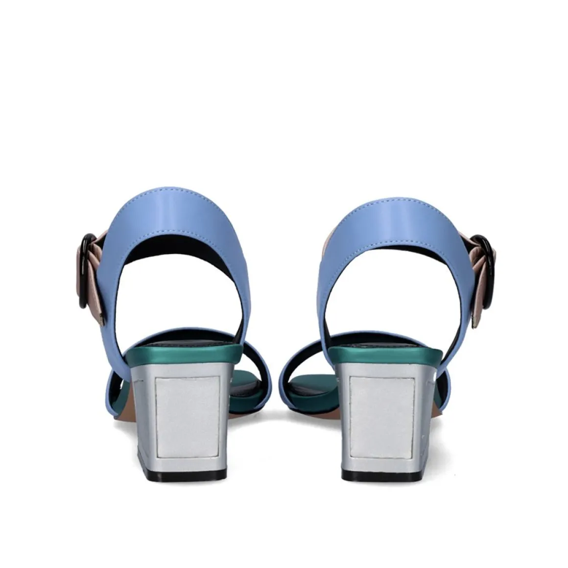 Sandalia De Salto Quadrado Luisa-515 Aqua