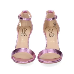 Sandalia De Salto Rebeca-931 Fuxia Metalico