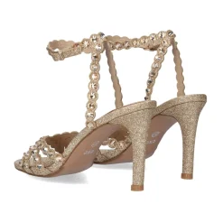 Sandalia De Salto Rebeca-376 Glitter Ouro