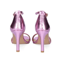 Sandalia De Salto Rebeca-931 Fuxia Metalico