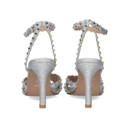 Sandalia De Salto Rebeca-376 Glitter Prata