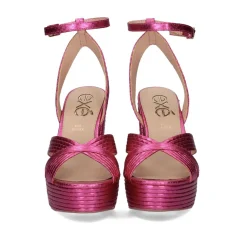 Sandalia De Salto 23V Ophelia-832 Snake Fuxia