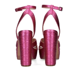 Sandalia De Salto 23V Ophelia-832 Snake Fuxia