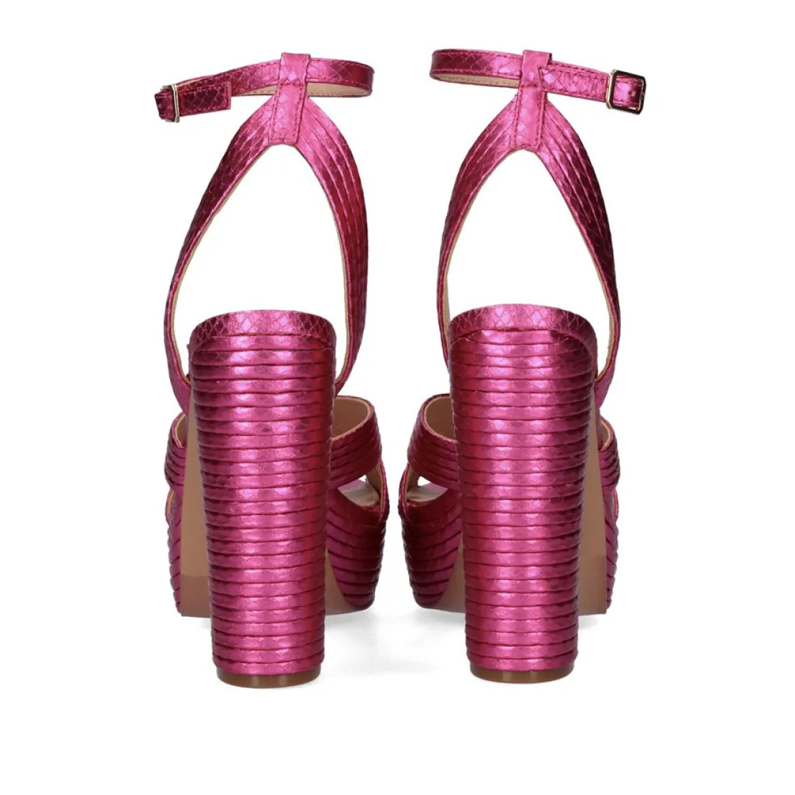 Sandalia De Salto 23V Ophelia-832 Snake Fuxia