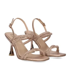 Sandalia Heel Alberta-935 Exe Strass Ouro Rosa