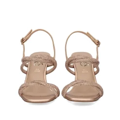 Sandalia Heel Alberta-935 Exe Strass Ouro Rosa