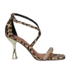 Sandalia Heel Alberta-938 Strass Leopard