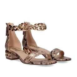 Sandalia Heel Exe Katy-386 Cobra Ouro Rosa