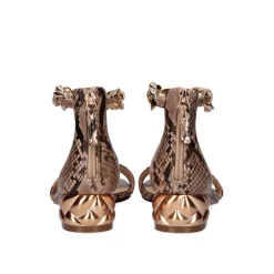 Sandalia Heel Exe Katy-386 Cobra Ouro Rosa