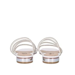 Sandalia Plana Amelia-669 Strass Branco