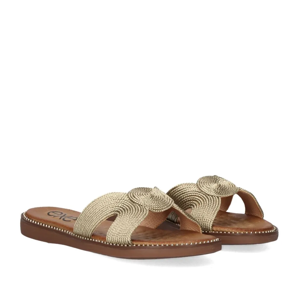 Sandalia Plana Exe Zf1982-E1 Ouro