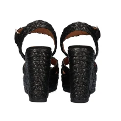 Sandalia Preta Esparto Cunha Naomi-455