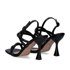 Sandalia Salto Alberta-935 Strass Preta