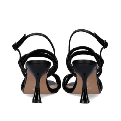 Sandalia Salto Alberta-935 Strass Preta