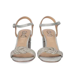 Sandalia Salto Baixo Helen-644 Silver