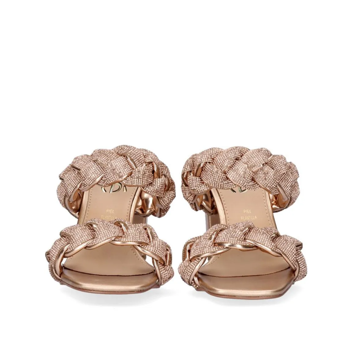 Sandalia Salto Baixo Helen-677 Champagne